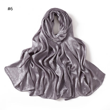 Womens Satin Patterned Jacquard Headscarf