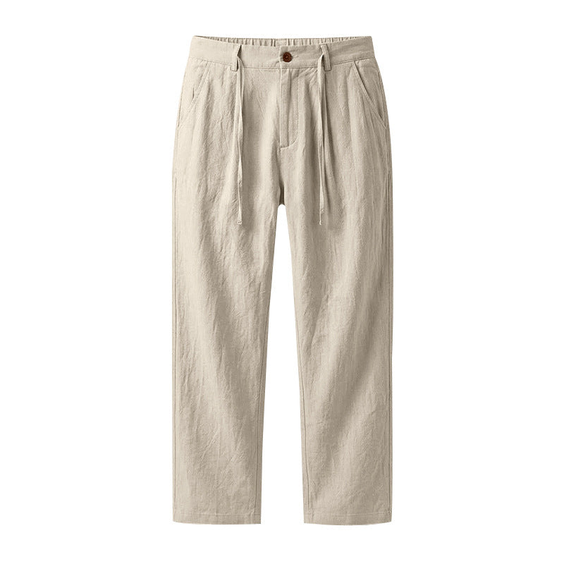 Loose-fit Mens Casual Straight-leg Trousers