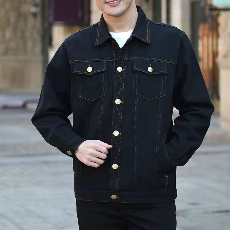 Mens Relaxed-fit Denim Jacket Casual Workwear Style