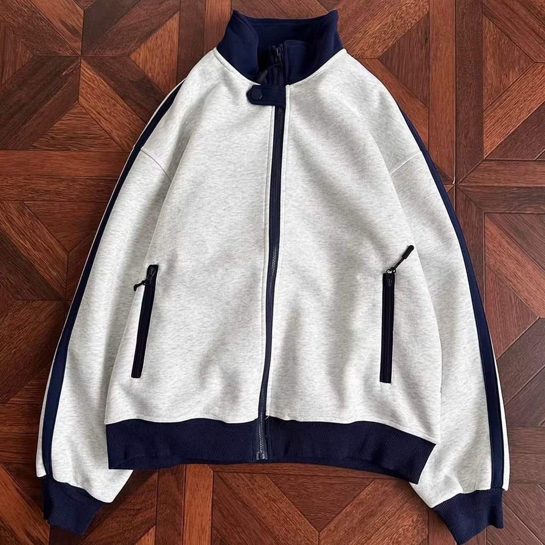 Stylish Versatile Cardigan Hoodie With A Stand-up Collar