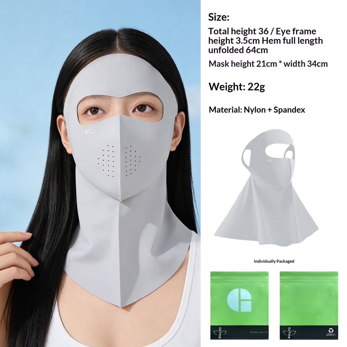 Summer Ice Silk Sun-Protective Face Mask For Women