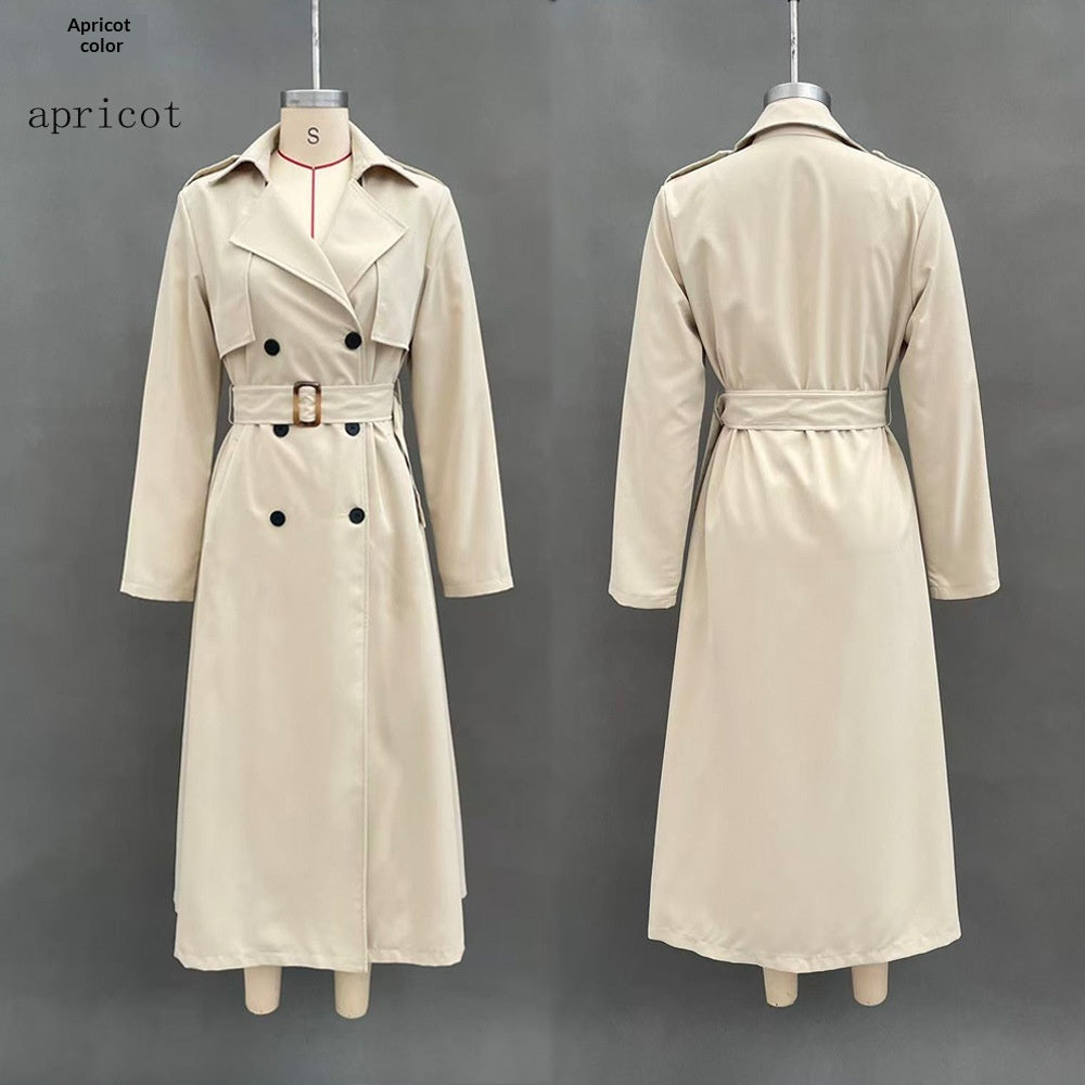 Elegant Versatile And Figure-flattering Long Coat Womens Trench-style Outerwear