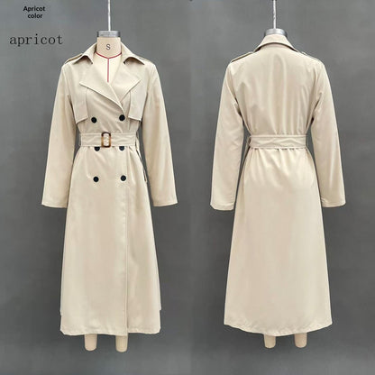 Elegant Versatile And Figure-flattering Long Coat Womens Trench-style Outerwear