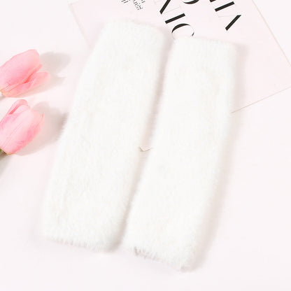 Womens Plush Half-finger Gloves Versatile And Warm