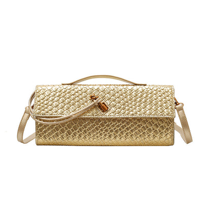 Womens Woven Soft Leather Shoulder Crossbody Bag