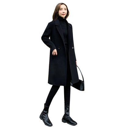 Womens Stylish Double-faced Cashmere Coat