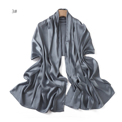 Solid-color Womens Summer Shawl Sunscreen Scarf
