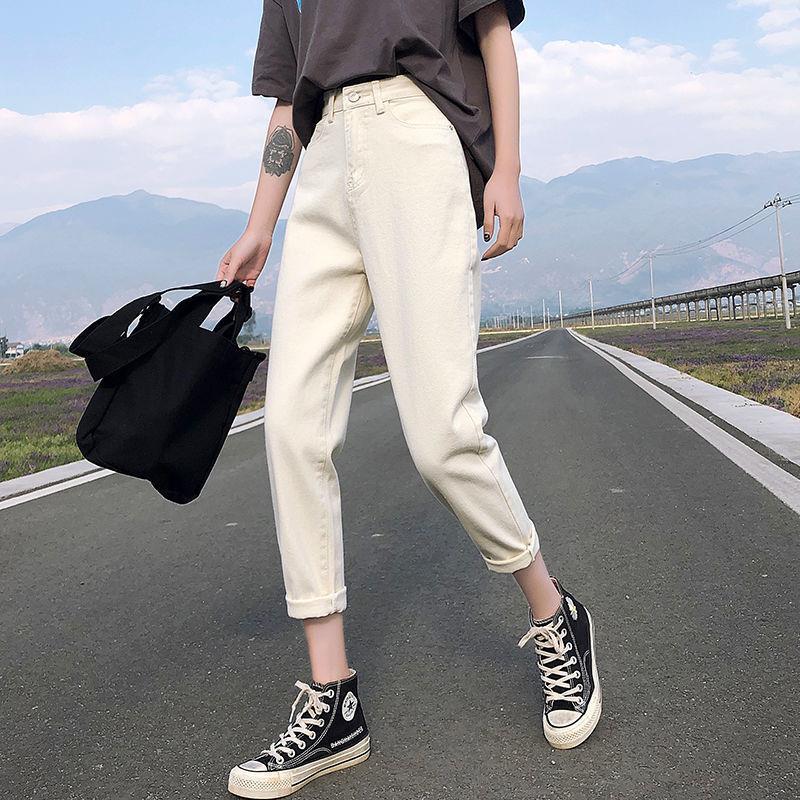 Womens Slim-fit Relaxed-fit Denim Harem Pants