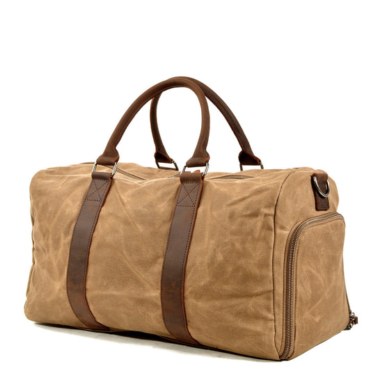 Men's One-shoulder Portable Training Dry Wet Separation Swimming Large Capacity Canvas Luggage Travel Bag