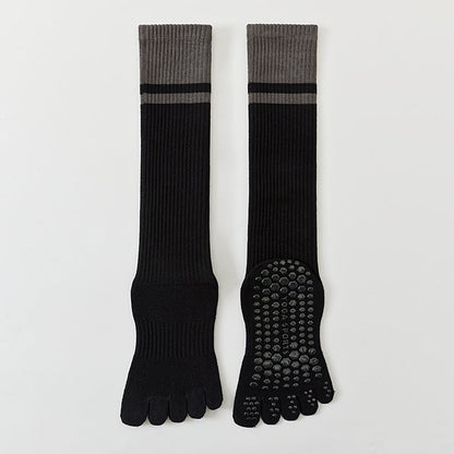 Color-blocked Ankle Cuffs Five-finger Yoga Calf Socks
