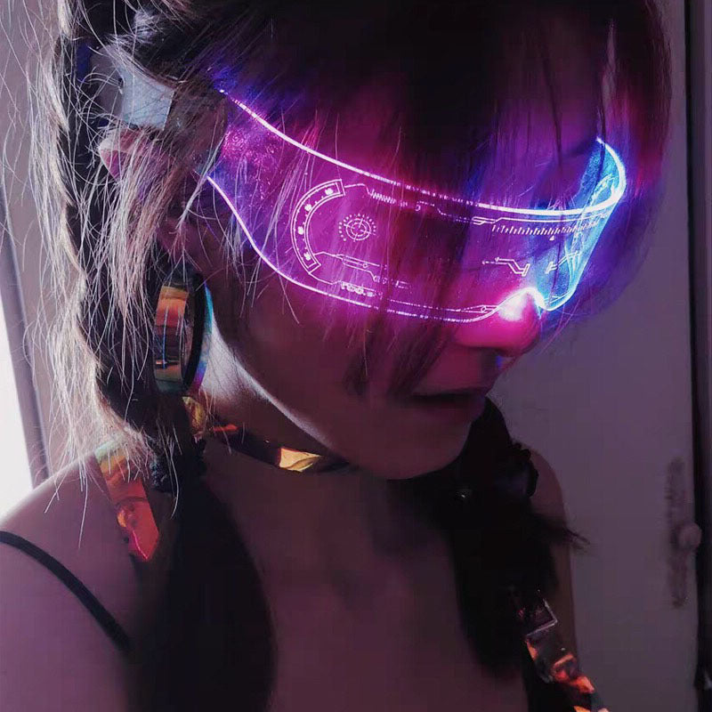 Amazon Led Light Luminous Glasses Trendy Future Technology Sense Douyin Same Style Bar Disco Rechargeable Glasses