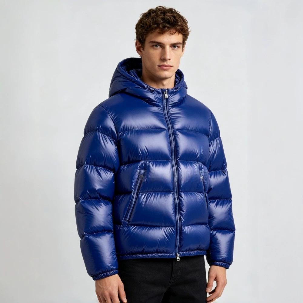 Mens Hooded Cotton Padded Jacket Casual And Warm European American Style Outerwear