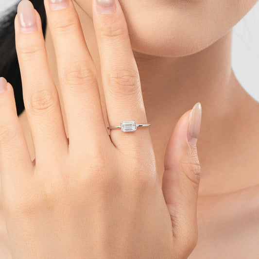 S925 Sterling Silver Heart Engagement Ring