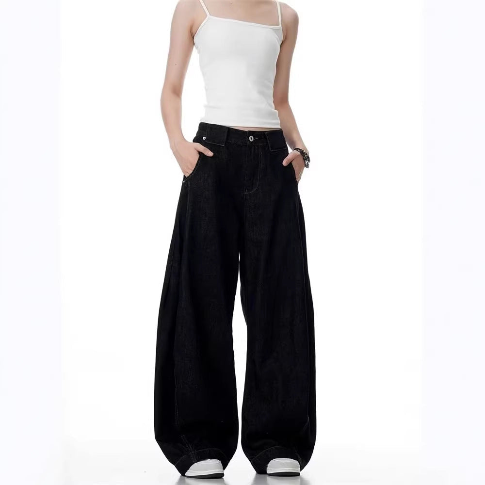 Trendy Solid-color Bootcut Jeans Relaxed Fit For Spring And Autumn