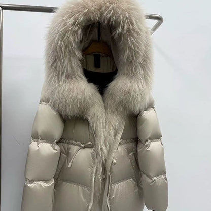 Women's Mid-length Padded Fur Coat