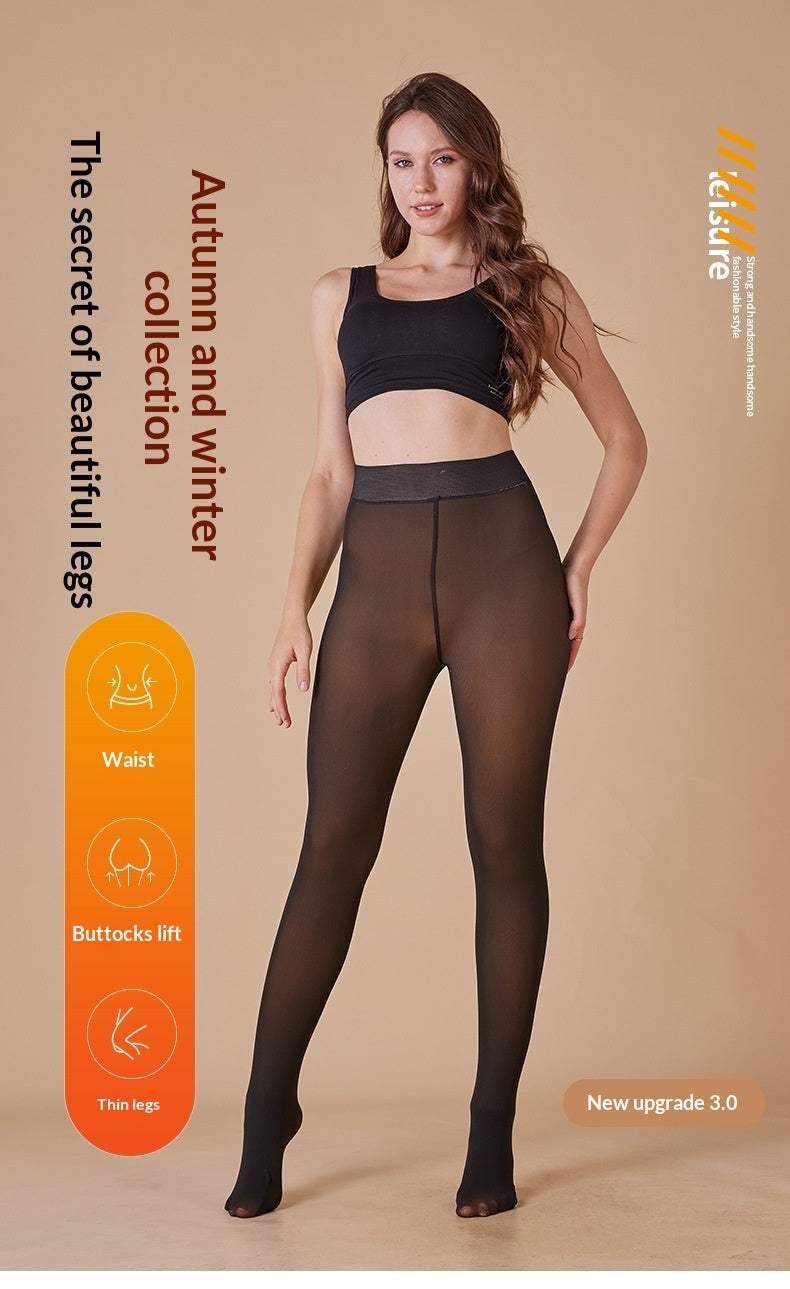 High-quality Leggings With Sheer, Fleece-lined, And Extra Thick