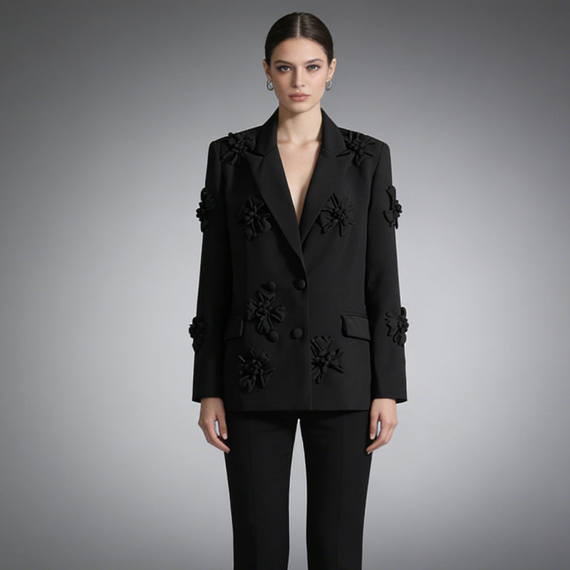 Three-dimensional Floral Blazer For Women