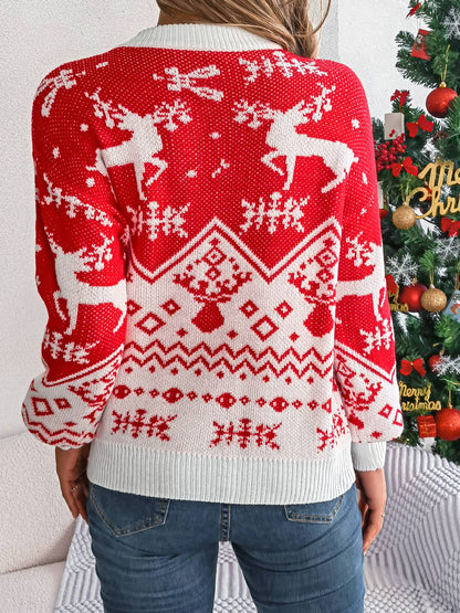 2025 Deer Pattern Hoodie, Women's Christmas Sweater