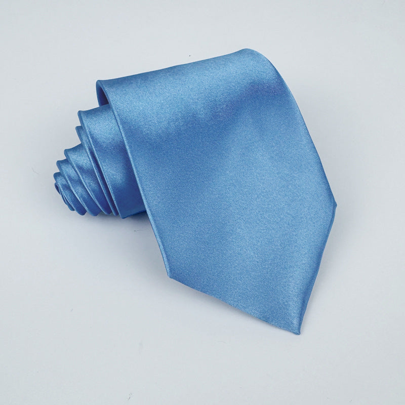 Mens 8cm Hand-Tied Tie Solid Color Tie Plain Color