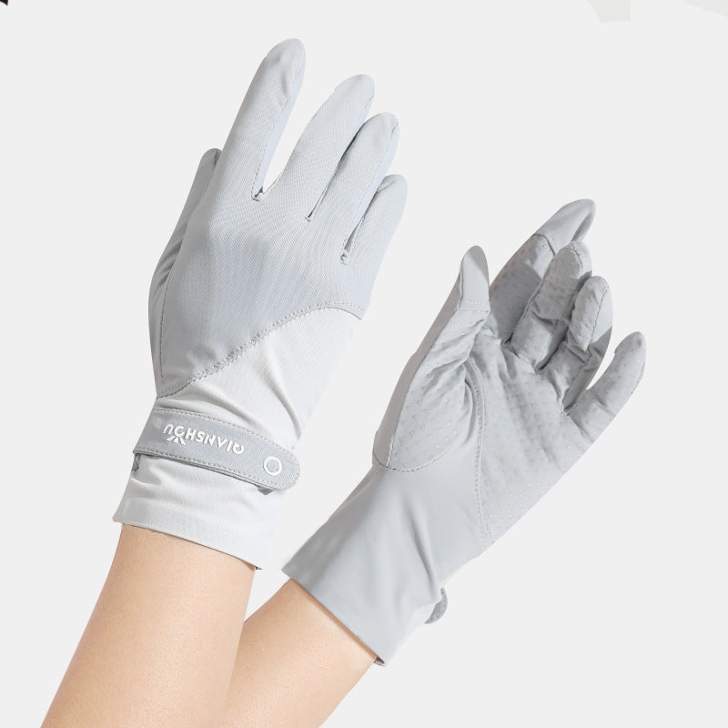 Sunscreen For Women Summer Ice-Feel Two-Finger Cut UV-Protective Thin Gloves