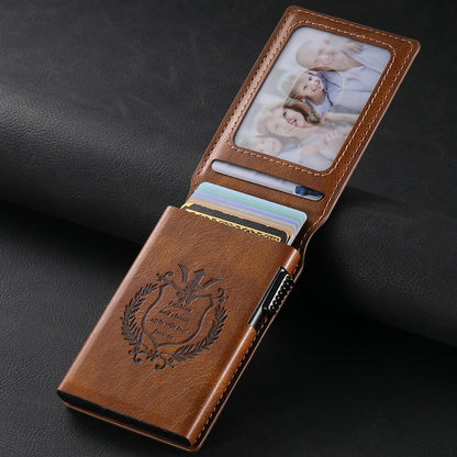 Oil-wax Grain Glossy Full-wrap Leather Card Holder