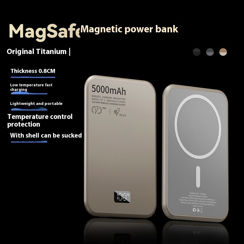 Magnetic Wireless Digital Display Aluminum Alloy Fast Charging Mobile Power Supply