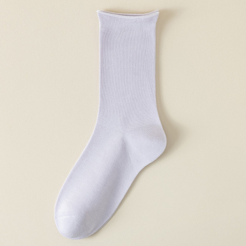 Springsummer Mid-calf Socks For Women Made Of Silk
