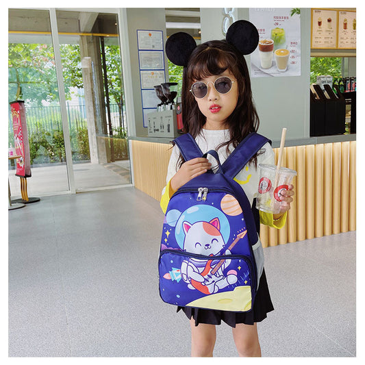 Cute Doodle Cat Cartoon Children's School Bag