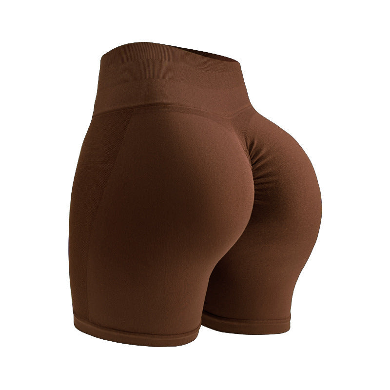 Nude Feeling Seamless High Rise Tight Gym Shorts Peach Hip Sculpting Three Length Yoga Running Workout Shorts For Women