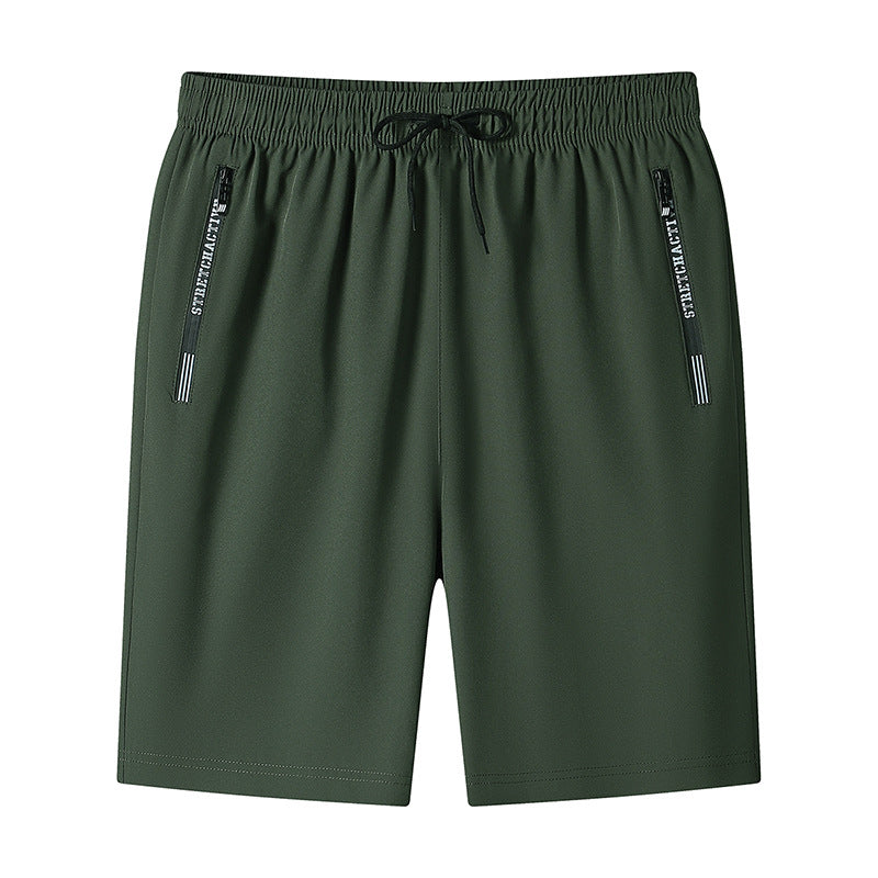 Men's Shorts Summer New Cross-border Ice-cool Four-sided Elastic Outer Wear Pants Casual Sports Pants Ice Silk Beach Pants