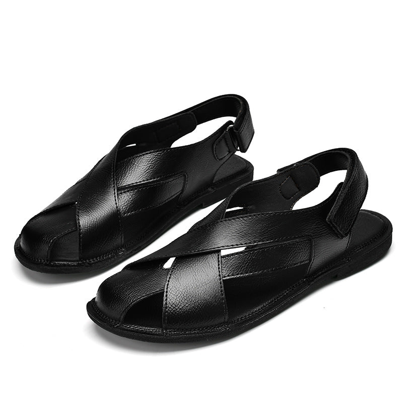Summer New Style Genuine Leather Casual Beach Non-Slip Dual-Use Sandals