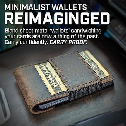 Metal And Leather Pull-Out Mens Wallet