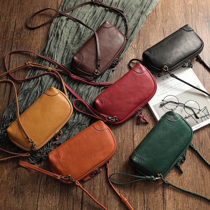Vintage And Artistic Single-shoulder Bag Made Of Tree Bark Leather