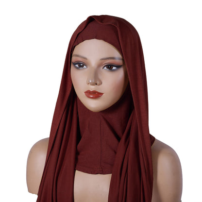 Modal Multi-color Breathable Neck Warmer Highly Elastic Base-layer Hooded Long Scarf Set