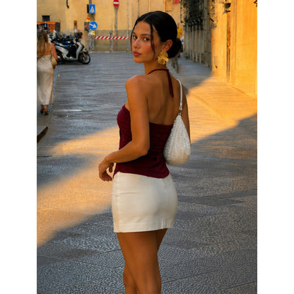 Womens Elegant Backless Camisole With An Asymmetrical Design