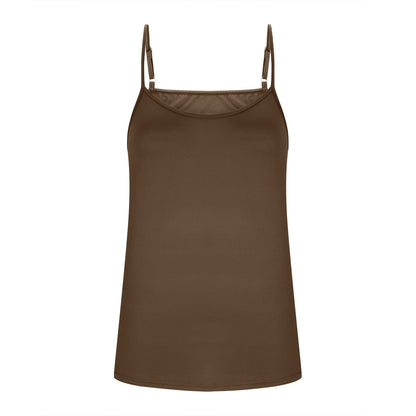 2025 Cross-border Europe And America Amazon New Summer Women's Milk Silk V-neck Adjustable Thin Shoulder Strap Vest Women