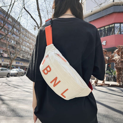Japanese Street Fashion Chest Bag For Women 2023 New Letter Casual Small Shoulder Bag All-match Sports Shoulder Bag Cross-border