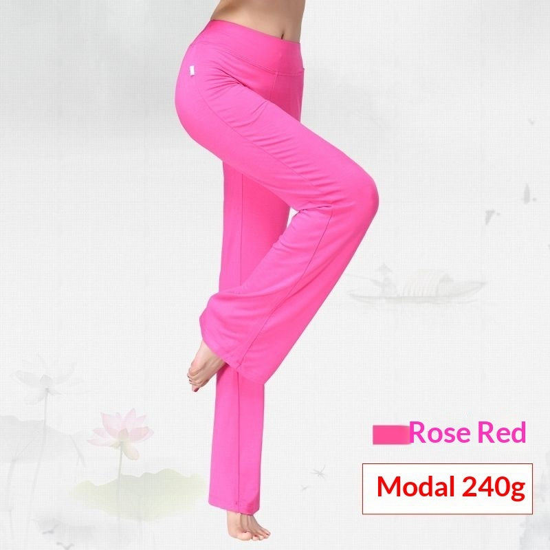 Womens Solid-Color Modal Yoga Pants