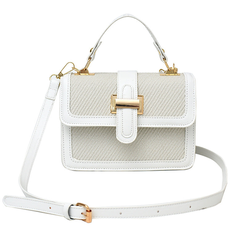 High-end Textured Contrast-color Small Versatile Crossbody Fashionable Petite Tote Bag