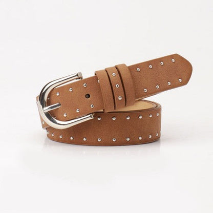 Leopard-print Rivet Women's Belt