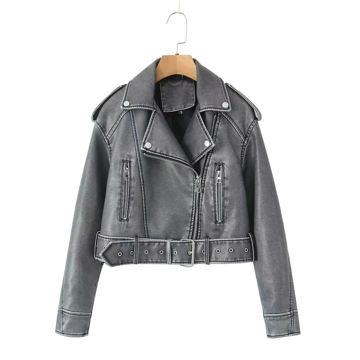 Bestselling Street-style Retro Turn-down Collar Loose Washed Jacket