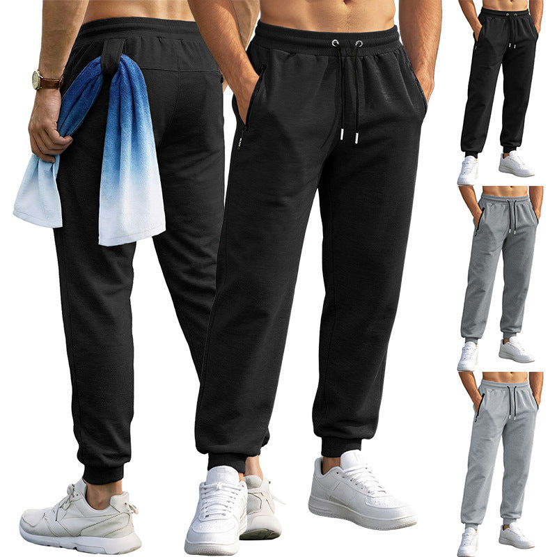 Mens Sporty Long Pants Casual Zip-cuff Sweatpants