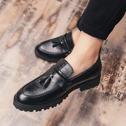 Casual And Stylish Men's Business Formal Shoes With Retro British Style And Tassel Leather Shoes