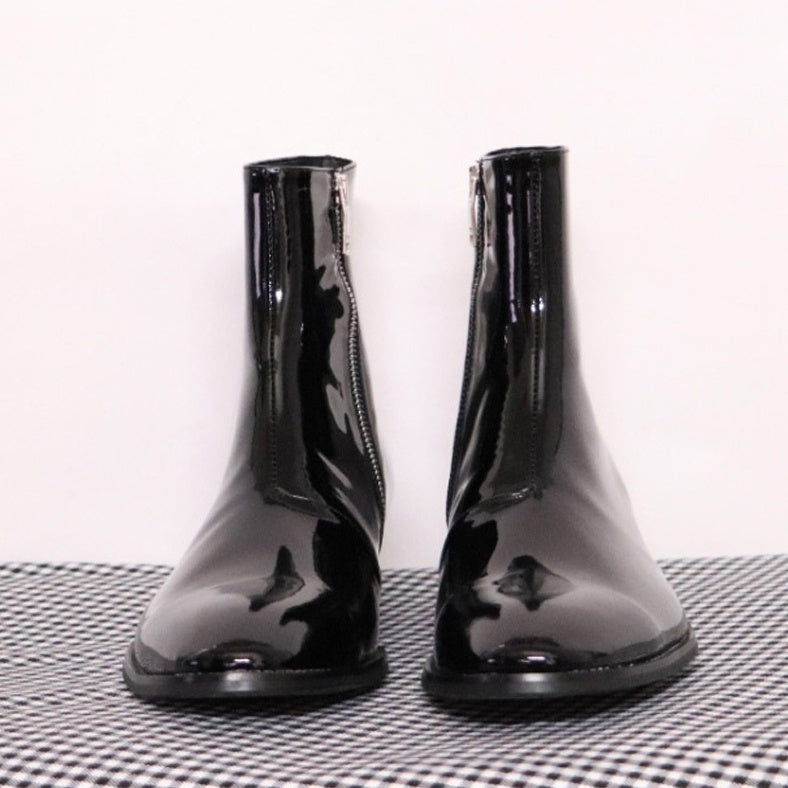 Men's Chelsea Boots Leather Pointed-Toe Dr Martens Style Boots