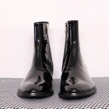 Men's Chelsea Boots Leather Pointed-Toe Dr Martens Style Boots