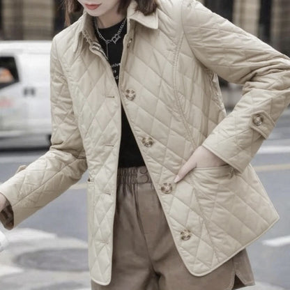 Women's Slim-Fit Diamond-Quilted Cotton Padded Jacket