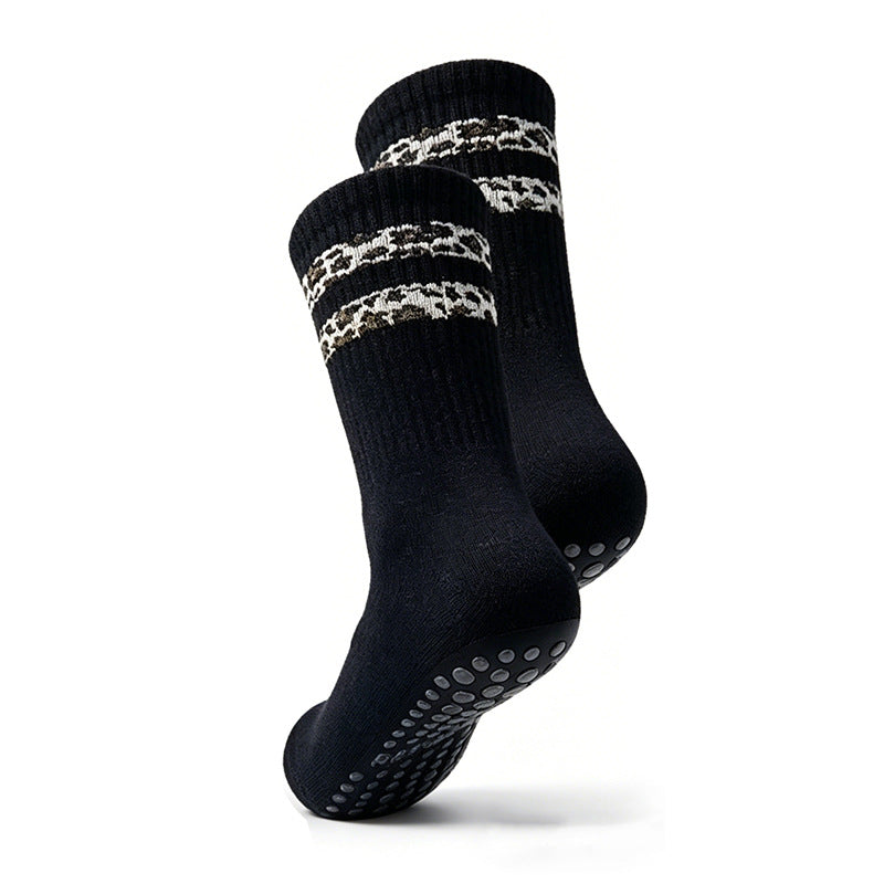 Striped Leopard-print Floor Socks For Women