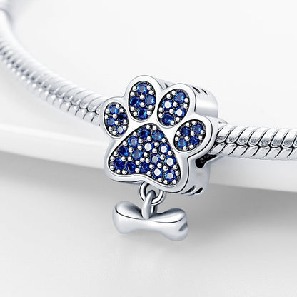 Pet Claw Bone String Ornament Silver