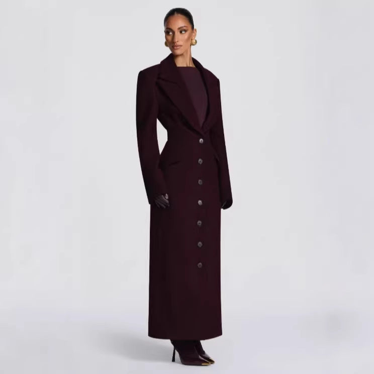 New Elegant Solid-color Lapel-tied Coat