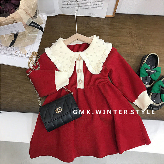 Children Knitted Sweater Dress Children